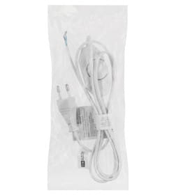 Шнур с плоской вилкой и светорегулятором ШВВП 2х0,5 мм2, 1,5 м (белый) TDM "Народный" SQ1305-0049