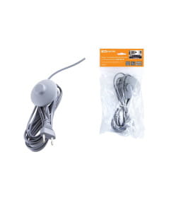 Шнур с ножным выключателем и плоской вилкой ШУН01В ШВВП 2х0,75 мм2 3,5 м (серебристый металлик) TDM SQ1305-0065