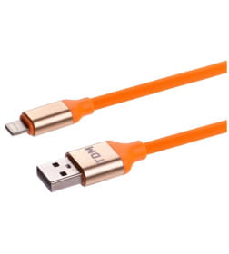 Дата-кабель USB - Lightning, 1 м, силиконовая оплетка (оранжевый) TDM ДК 15 SQ1810-0315