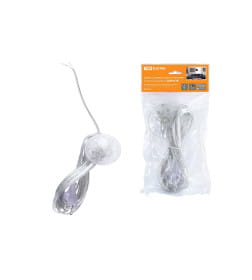 Шнур с ножным выключателем и плоской вилкой ШУН01В ШВВП 2х0,75 мм2 3,5 м (прозрачный) TDM SQ1305-0064