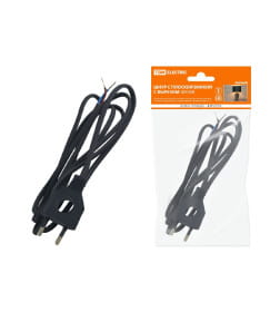 Шнур с плоской вилкой с вырезом ШУ04 ШВВП 2х0,75 мм2 1,7 м (черный) TDM SQ1305-0032