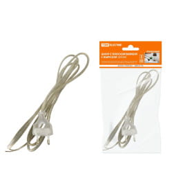 Шнур с плоской вилкой с вырезом ШУ04 ШВВП 2х0,75 мм2 1,7 м (прозрачный) TDM SQ1305-0034