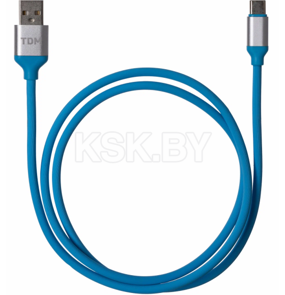Дата-кабель USB - USB Type-C, 1 м, силиконовая оплетка (голубой) TDM ДК 17 SQ1810-0317 (SQ1810-0317) 