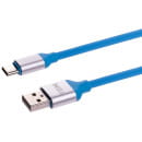 Дата-кабель USB - USB Type-C, 1 м, силиконовая оплетка (голубой) TDM ДК 17 SQ1810-0317 (SQ1810-0317) 