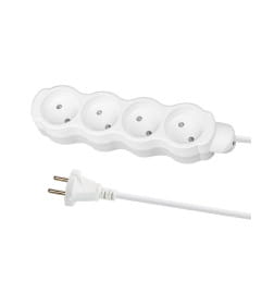 Удлинитель 4 гнезда, 5 м, б/з, с з/ш, ПВС 2х0,75 мм2, 6 А, 250 В, 1400 Вт TDM "Люкс" SQ1303-4008