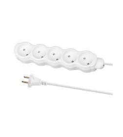 Удлинитель 5 гнезд, 10 м, б/з, с з/ш, ПВС 2х1,0 мм2, 10 А, 250 В, 2400 Вт TDM "Люкс" SQ1303-4015