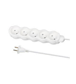 Удлинитель 5 гнезд, 2 м, б/з, с з/ш, ПВС 2х0,75 мм2, 6 А, 250 В, 1400 Вт TDM "Люкс" SQ1303-4011