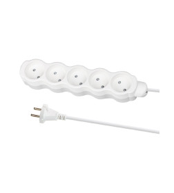 Удлинитель 5 гнезд, 3 м, б/з, с з/ш, ПВС 2х0,75 мм2, 6 А, 250 В, 1400 Вт TDM "Люкс" SQ1303-4012