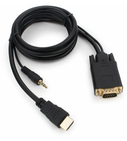 Кабель HDMI-VGA с 3.5 Jack 1,8 м (черный) Cablexpert A-HDMI-VGA-03-6