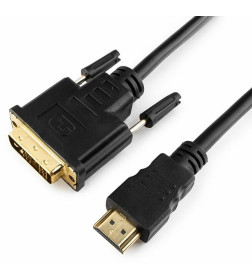 Кабель HDMI-DVI single link 1.8 м позолоченные разъемы (черный) Cablexpert CC-HDMI-DVI-6