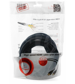 Кабель HDMI v2.0 4,5 м экранированный, позолоченные разъемы (черный) Cablexpert CC-HDMI4-15