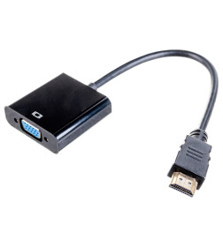 Переходник HDMI (M)/VGA (F) 15 см (черный) Cablexpert A-HDMI-VGA-04