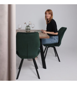 Стол LEON LUX RADIAL-180, раздвижной 180(240)х95, Дуб Веллингтон/Чёрный