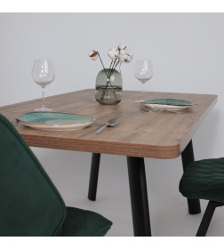 Стол LEON LUX RADIAL-180, раздвижной 180(240)х95, Дуб Веллингтон/Чёрный