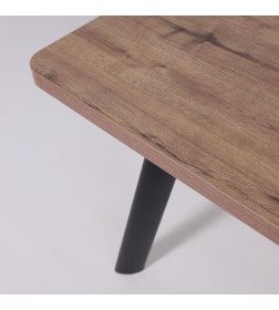 Стол LEON LUX RADIAL-180, раздвижной 180(240)х95, Дуб Веллингтон/Чёрный