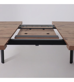 Стол LEON LUX RADIAL-180, раздвижной 180(240)х95, Дуб Веллингтон/Чёрный