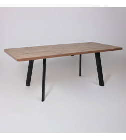 Стол LEON LUX RADIAL-180, раздвижной 180(240)х95, Дуб Веллингтон/Чёрный