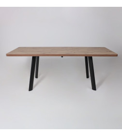 Стол LEON LUX RADIAL-180, раздвижной 180(240)х95, Дуб Веллингтон/Чёрный