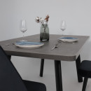 Стол LEON LUX RADIAL-160, раздвижной 160(205)х90, Дымчатая керамика/Чёрный (123612) 