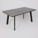 Стол LEON LUX RADIAL-160, раздвижной 160(205)х90, Дымчатая керамика/Чёрный (123612) 