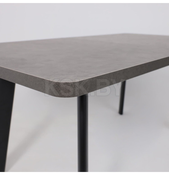 Стол LEON LUX RADIAL-160, раздвижной 160(205)х90, Дымчатая керамика/Чёрный (123612) 