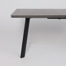 Стол LEON LUX RADIAL-160, раздвижной 160(205)х90, Дымчатая керамика/Чёрный (123612) 