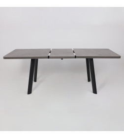 Стол LEON LUX RADIAL-160, раздвижной 160(205)х90, Дымчатая керамика/Чёрный