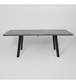 Стол LEON LUX RADIAL-160, раздвижной 160(205)х90, Дымчатая керамика/Чёрный