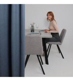 Стол LEON LUX RADIAL-160, раздвижной 160(205)х90, Серый сланец/Чёрный