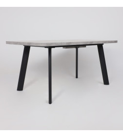 Стол LEON LUX RADIAL-160, раздвижной 160(205)х90, Серый сланец/Чёрный