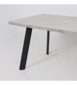 Стол LEON LUX RADIAL-160, раздвижной 160(205)х90, Серый сланец/Чёрный