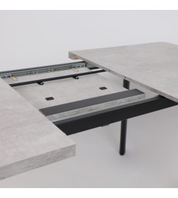 Стол LEON LUX RADIAL-160, раздвижной 160(205)х90, Серый сланец/Чёрный