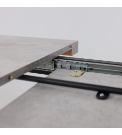 Стол LEON LUX RADIAL-160, раздвижной 160(205)х90, Серый сланец/Чёрный