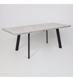 Стол LEON LUX RADIAL-160, раздвижной 160(205)х90, Серый сланец/Чёрный