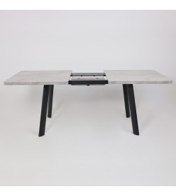 Стол LEON LUX RADIAL-160, раздвижной 160(205)х90, Серый сланец/Чёрный