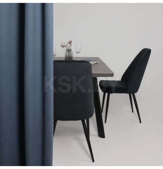 Стол LEON LUX RADIAL-180, раздвижной 180(240)х95, Дымчатая керамика/Чёрный (123615) 