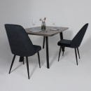 Стол LEON LUX RADIAL-180, раздвижной 180(240)х95, Дымчатая керамика/Чёрный (123615) 