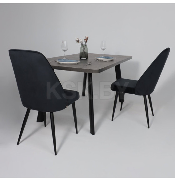 Стол LEON LUX RADIAL-180, раздвижной 180(240)х95, Дымчатая керамика/Чёрный (123615) 