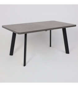 Стол LEON LUX RADIAL-180, раздвижной 180(240)х95, Дымчатая керамика/Чёрный