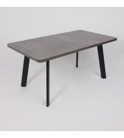 Стол LEON LUX RADIAL-180, раздвижной 180(240)х95, Дымчатая керамика/Чёрный