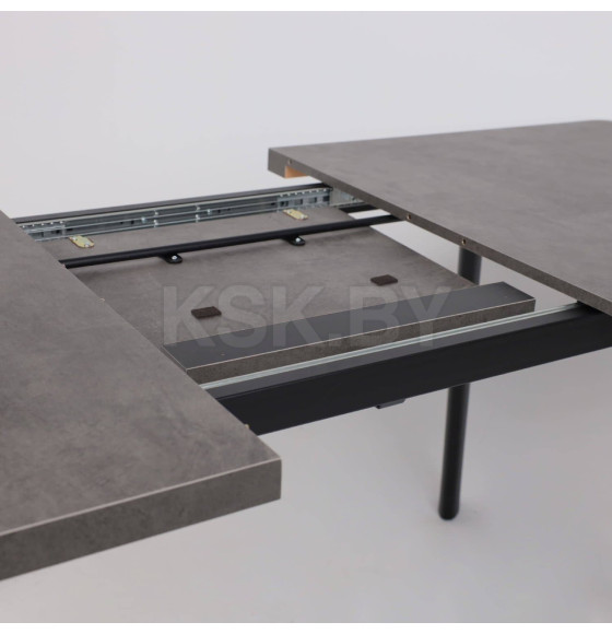 Стол LEON LUX RADIAL-180, раздвижной 180(240)х95, Дымчатая керамика/Чёрный (123615) 