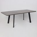 Стол LEON LUX RADIAL-180, раздвижной 180(240)х95, Дымчатая керамика/Чёрный (123615) 