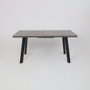 Стол LEON LUX RADIAL-180, раздвижной 180(240)х95, Дымчатая керамика/Чёрный (123615) 