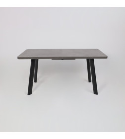 Стол LEON LUX RADIAL-180, раздвижной 180(240)х95, Дымчатая керамика/Чёрный