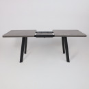 Стол LEON LUX RADIAL-180, раздвижной 180(240)х95, Дымчатая керамика/Чёрный (123615) 