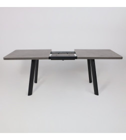 Стол LEON LUX RADIAL-180, раздвижной 180(240)х95, Дымчатая керамика/Чёрный