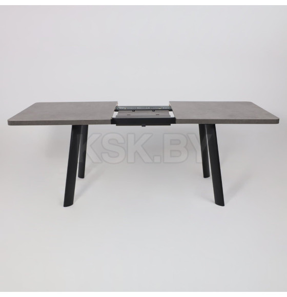Стол LEON LUX RADIAL-180, раздвижной 180(240)х95, Дымчатая керамика/Чёрный (123615) 