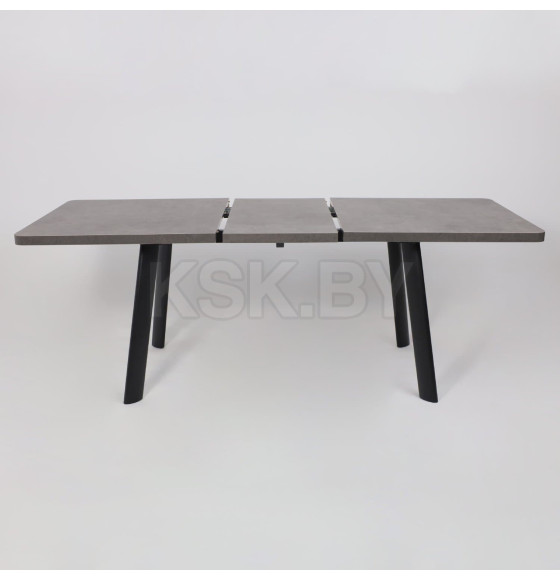Стол LEON LUX RADIAL-180, раздвижной 180(240)х95, Дымчатая керамика/Чёрный (123615) 