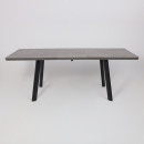 Стол LEON LUX RADIAL-180, раздвижной 180(240)х95, Дымчатая керамика/Чёрный (123615) 