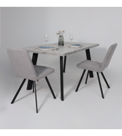 Стол LEON LUX RADIAL-180, раздвижной 180(240)х95, Серый сланец/Чёрный